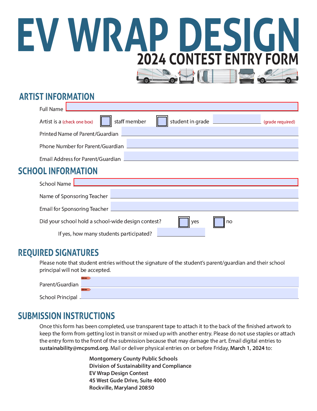 EV wrap contest entry form