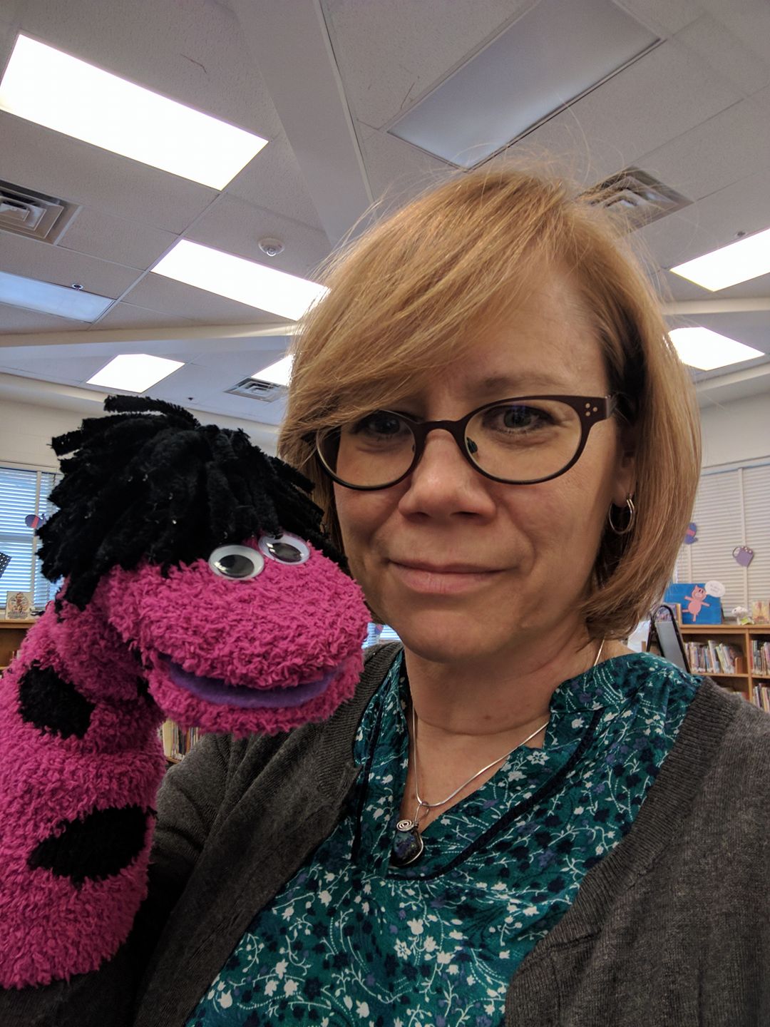 Ms. Flynn and puppet