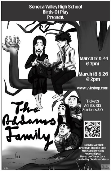 2023 SVHS Addams Family Production Poster