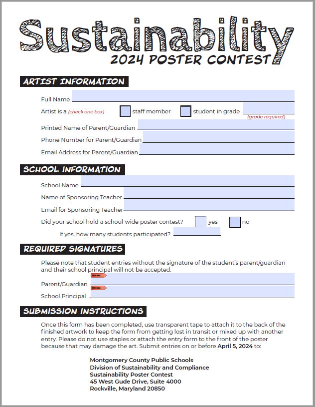 poster contest entry form