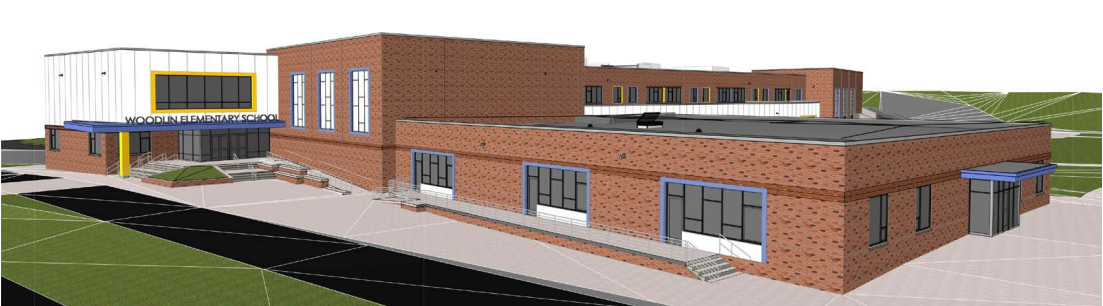 architectural rendering of the new Woodlin Elementary School