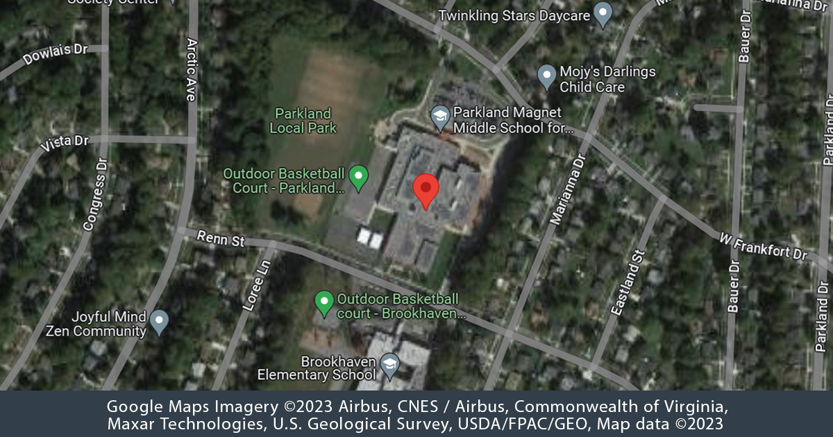Google maps image of Parkland MS neighborhood