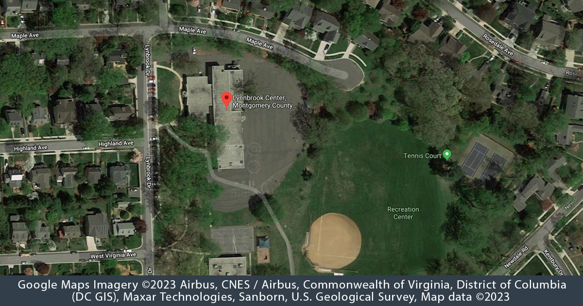 Google Maps screenshot of aerial view of Lynbrook Center