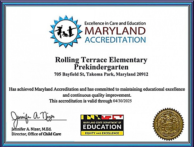 2022 Maryland Accreditation Certificate