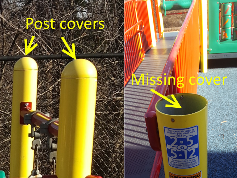 Missing play equipment post cover