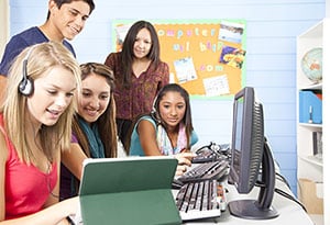 High School students at computer