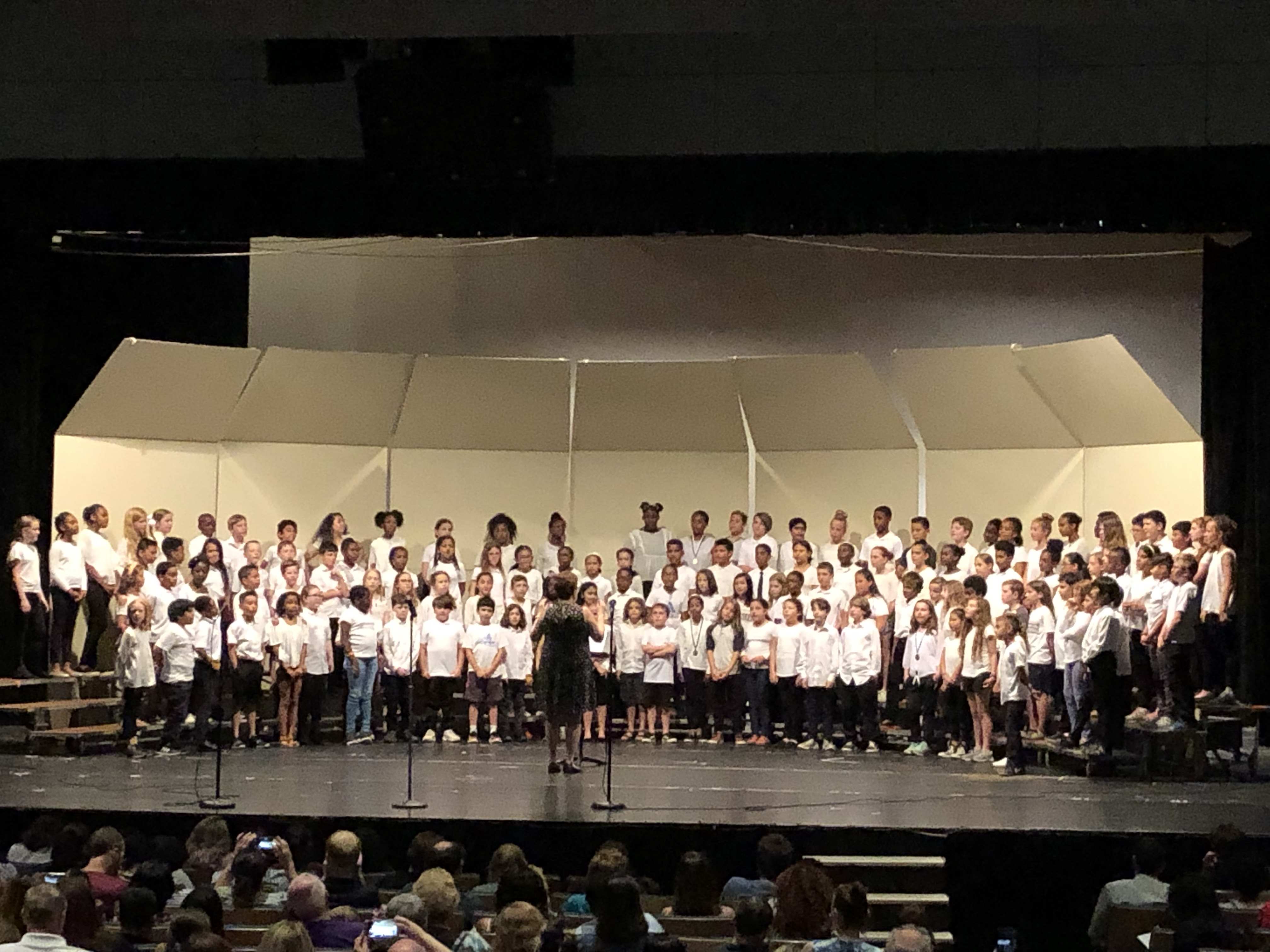 Chorus, Gr 4-5, performs at Einstein HS.