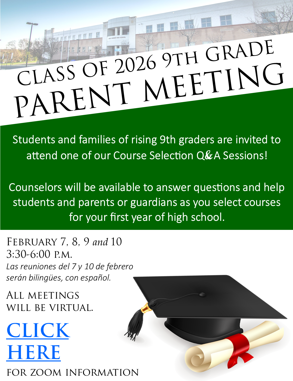 JFK 9th Grade Parent Meeting SY22 flyer.png
