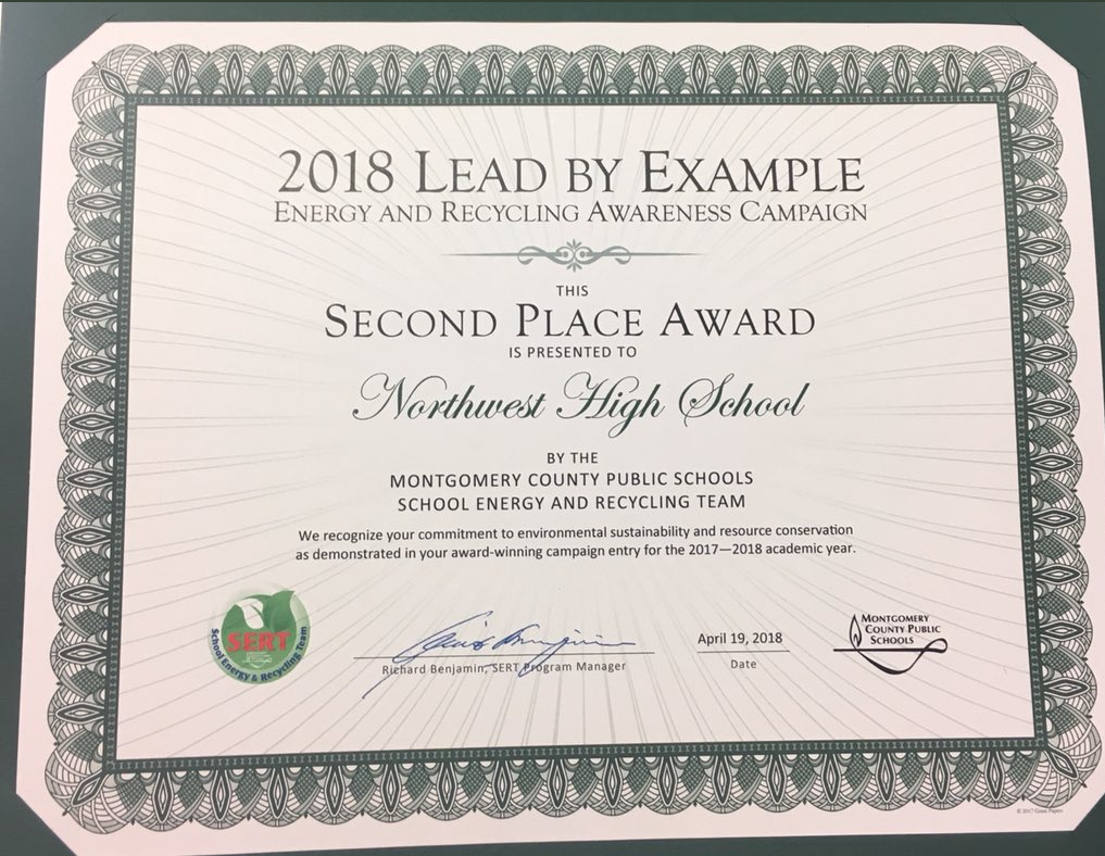 NWHS Green Team 2nd Place Sert 2018
